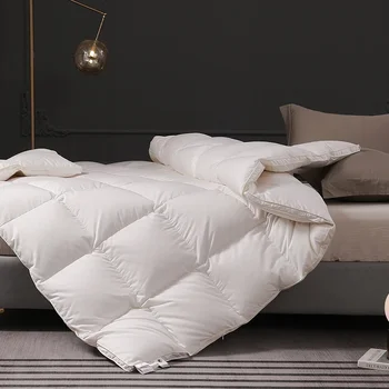 Couette Luxueuse en Duvet d'Oie Blanche, pour Lit d'Hiver, King et Queen Size, Remplie de 95% Duvet d'Oie Blanche de Qualité 5A, Non Adulte 1