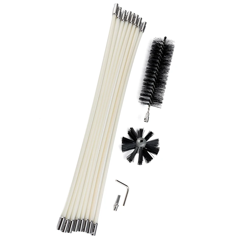 

Replacement Cleaning Set Brush Head Rod Hex Wrench Adapter Electric Rotary Sweeper Chimney Fireplace Cleaner Tools