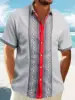 2025 Men's Waffle light ripe casual lapel cardigan patchwork buttons fashion urban summer beach short-sleeved shirt top 1
