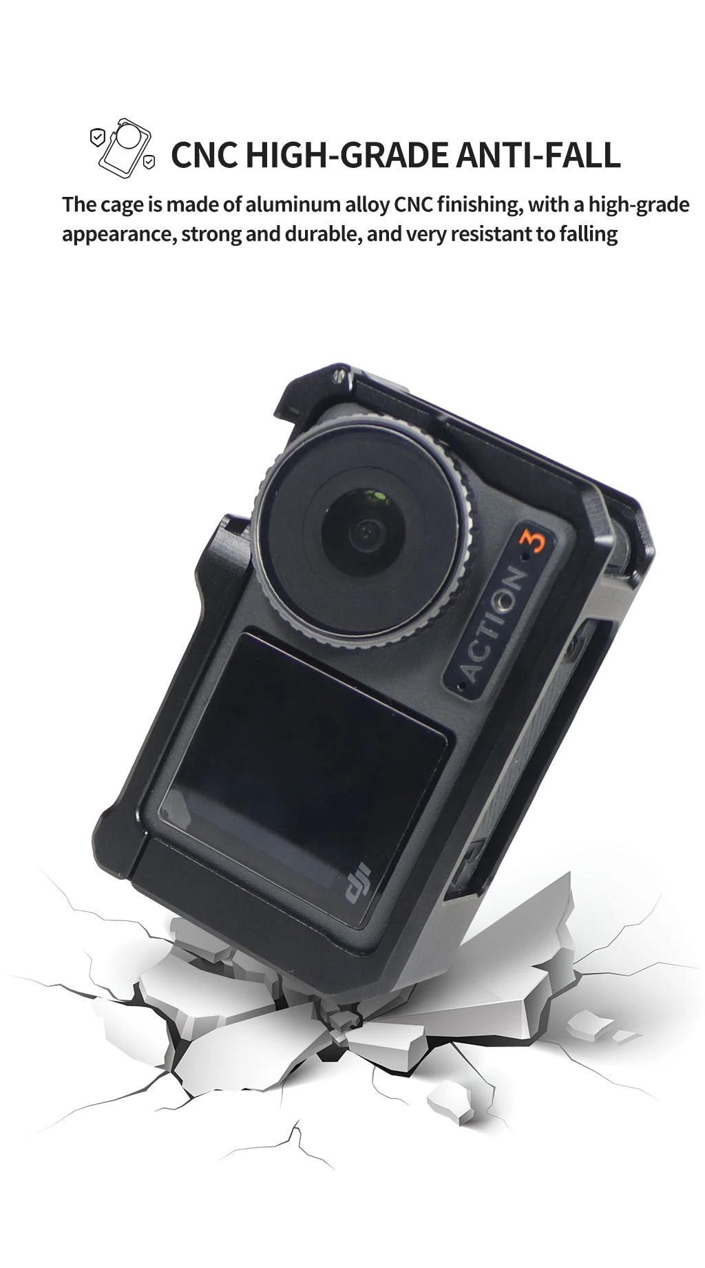 Full Frame Camera Cage Protective Housing Accessories for  Osmo Action 4 For  Os