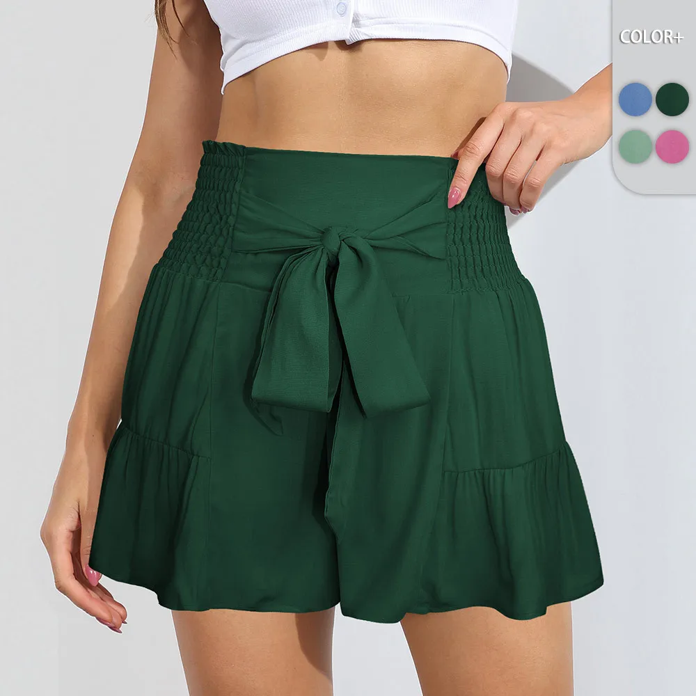 

Women Hot Pants Wide Leg Shorts Ladies Solid Gym Sports Casual Jogging Running Fitness Inner Pocket Short Pants Streetwear