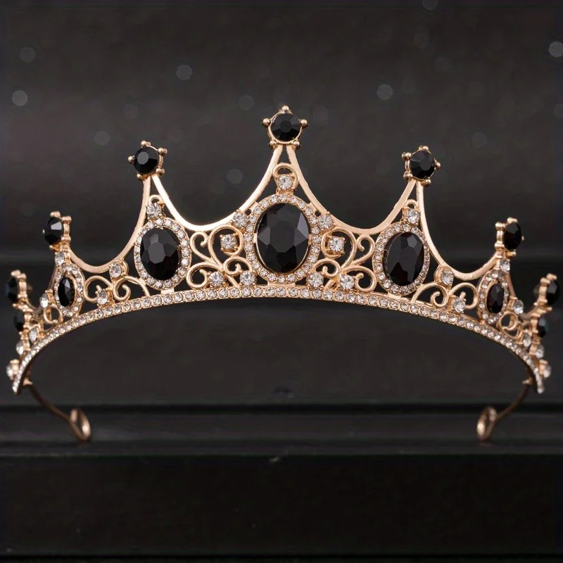 Barocke Kristall Tiaras und Kronen für Frauen Party Strass Prom Diadem Braut Hochzeit Haarschmuck Schmuck Krone Tiara – Detail 13