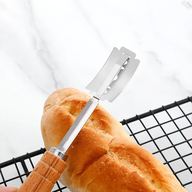 1 قطعة-مقبض خشبي قطاعة الخبز المنحنية الإبداعية ال...