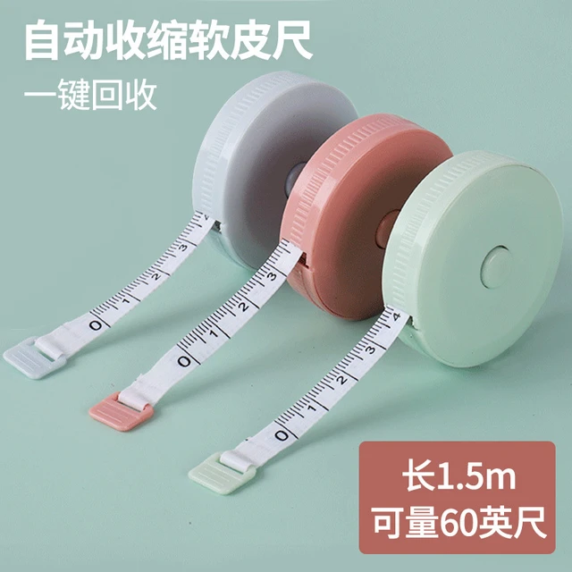 Retractable Soft Tape Measure 60-Inch 1.5 Meter Round Plastic Measuring  Tape Random Color