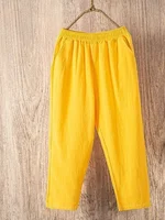 Loose Cotton Harlan Pants Women Summer 2025 Slimming Casual Thin Nine-Point Lantern Pants High Waist Elastic Cotton Skinnier