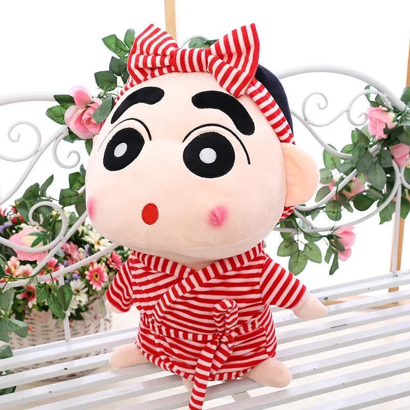 Muñeco de peluche de otoño con dibujos animados, bonito crayón, Shin-chan, creativo, para vestir, muñeco de trapo