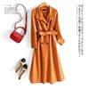 Mid-Length Leather Trench Coat for Women | best winter coats for women