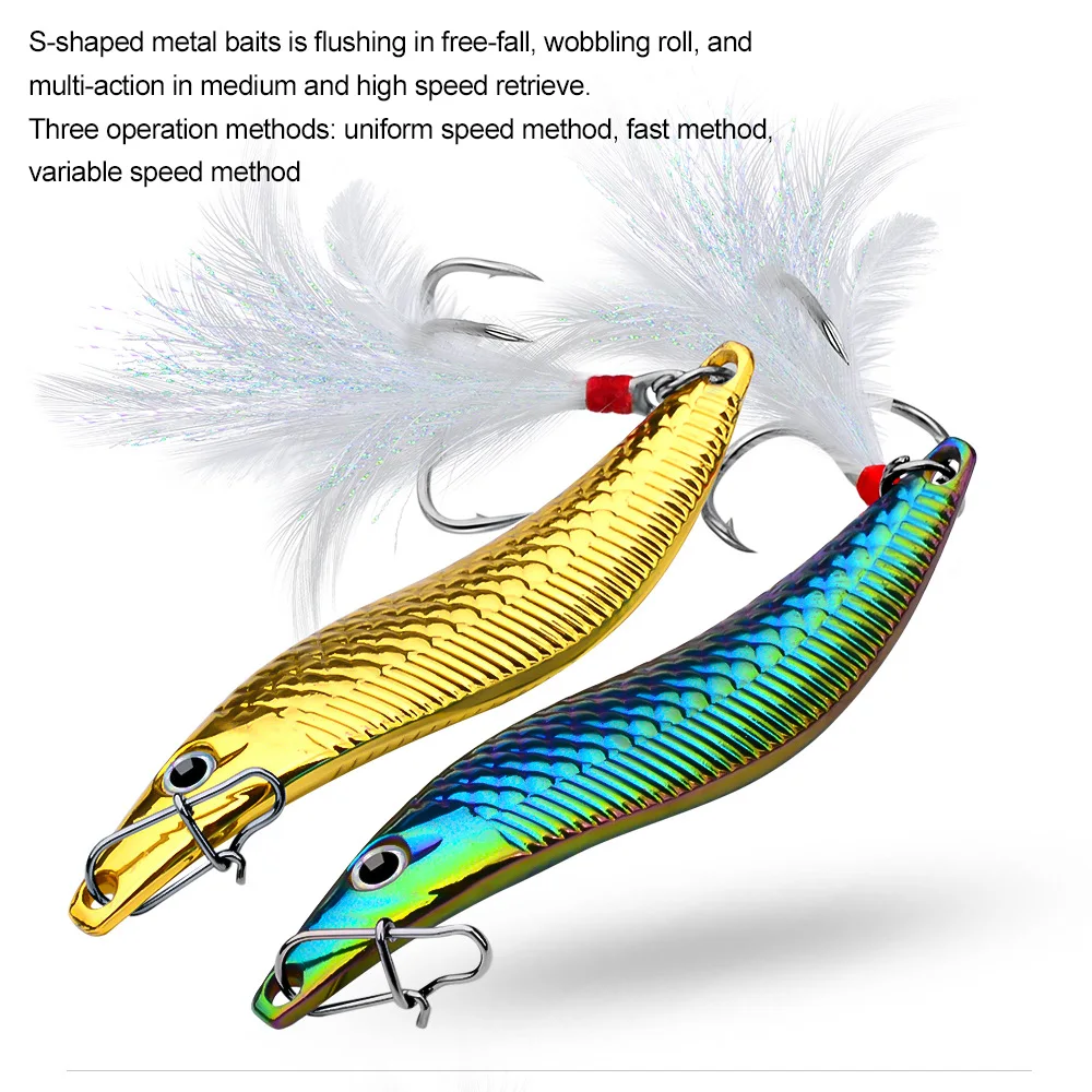 1pc Künstliche Simulation Leech Pailletten Köder, Sinkende Metall Bionic Löffel Spinner Köder Mit Feder Haken, angeln Zubehör – Detail 5