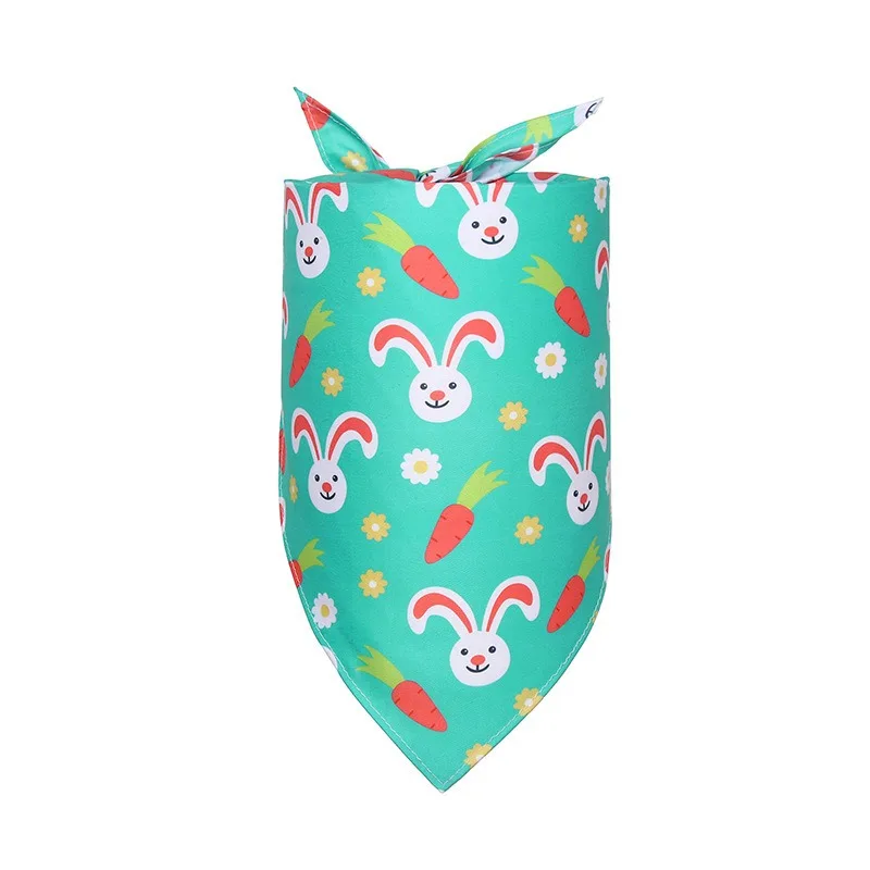 

Holiday Dog Bandanas 1 Pack, Triangle Reversible Easter Pet Scarf for Boys and Girls, Bunny, Carrots, Easter Eggs Print, Bandana
