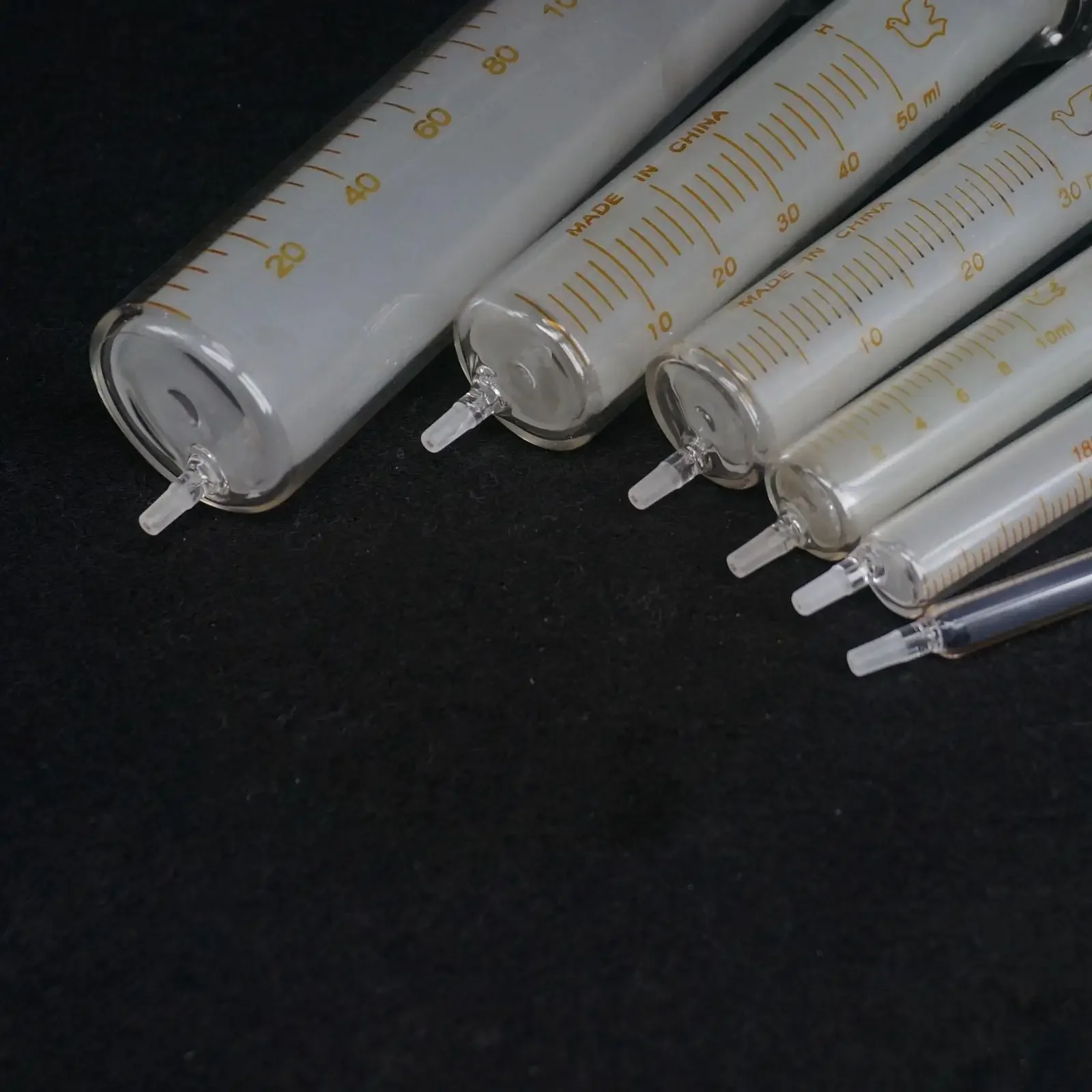1ml 2ml 5ml 10ml 20ml 30ml 50ml 100ml Glass Syringe Injector Lab Sampler Standard Diameter Caliber Precision Medical