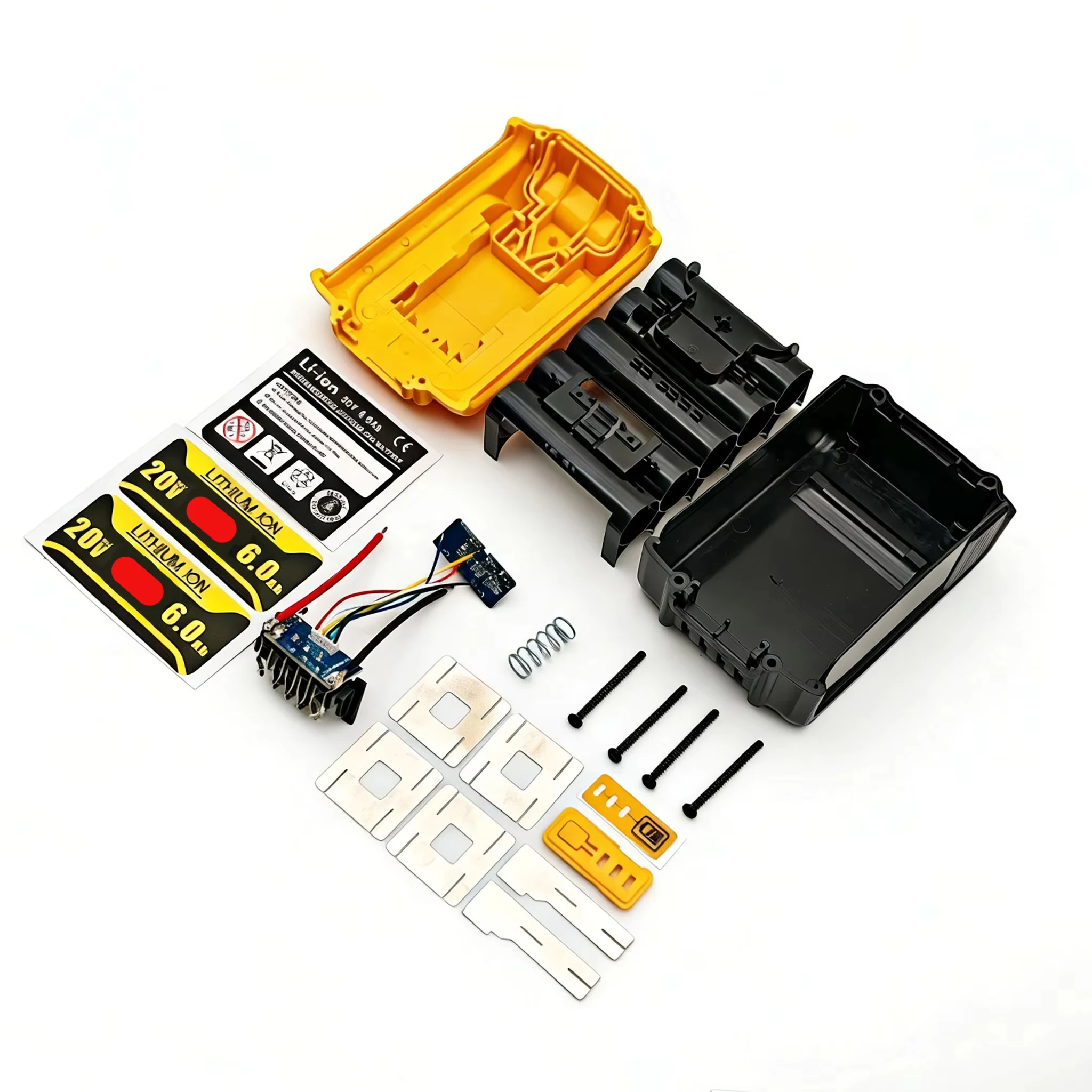10X18650 리튬 이온 배터리 플라스틱 케이스 PCB 충전 보호 회로 기판 박스 쉘 Dewalt 18V 20V DCB183 라벨 하우징용