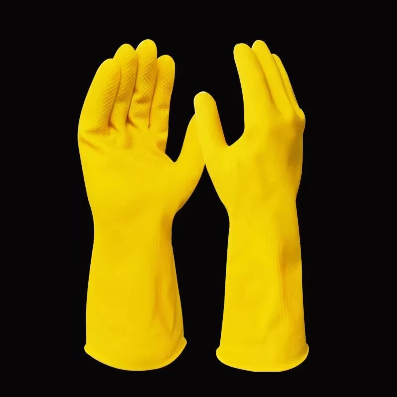 Thickened Beef Tendon Rubber Latex Gloves Washing Dishes Wear-resistant Household Cleaning Car Washing Waterproof Gloves