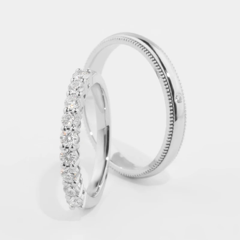 100% Pure 18K/14K/10K Gold & PT950 Platinum Diamond Couple Rings, Exquisite Wedding/Engagement Gift