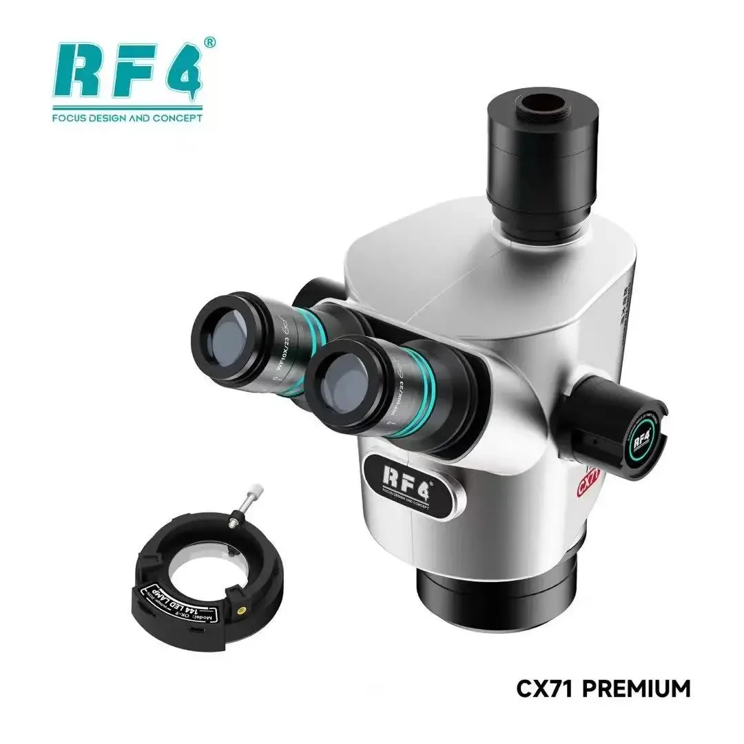 RF4 RF-CX71P 프리미엄 삼안 현미경 6.5-65X 선명한 시야, 휴대폰 수리 도구용 장시간 관찰 가능