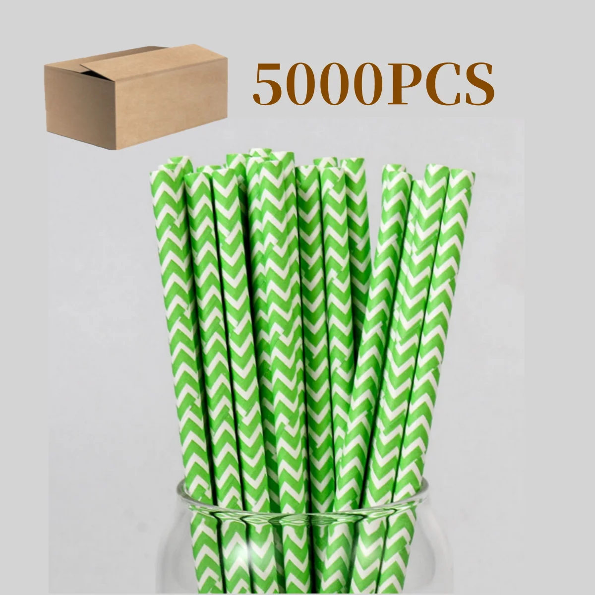 [5000pcs] Green Paper Straws for Drinking Green Disposable Straws Disposable for Decorations and Party Supplies