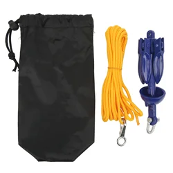 Foldable High - Strength Aluminium Canoe Anchor with Rope - Premium Kayak Accessory (Blue)