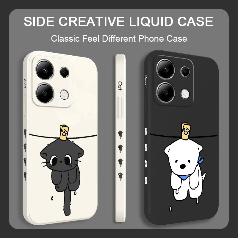 Sun Cat Phone Case For Xiaomi Redmi Note 13 12 12S 11 11S 10 10S 9 9S Pro Plus 4G 5G Liquid Silicone Cover 3
