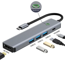 Universal USB - C Hub and Multiport Adapter with 4K HDMI, Ethernet, VGA, and PD Charging (E)