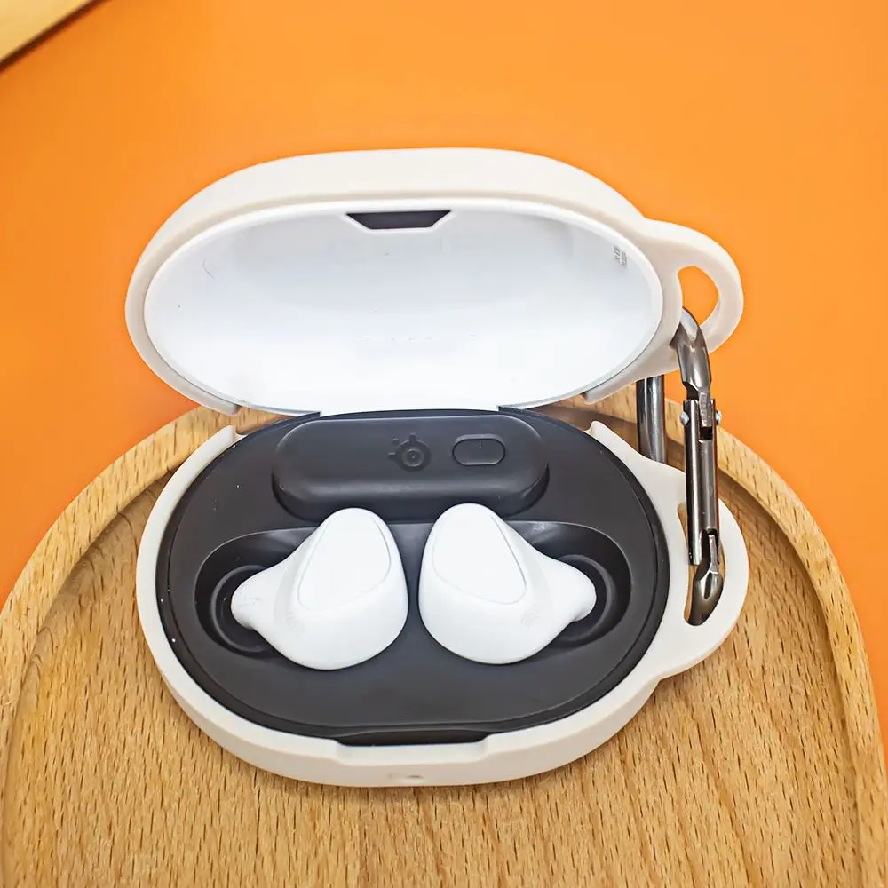 Silicone Earphone Case Shockproof With Keychain Protective Cover Anti-Scratch for SteelSeries Arctis GameBuds