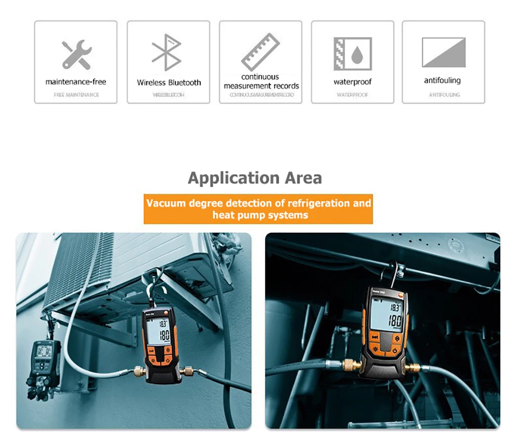 Testo 552 Digital Vacuum Gauge High Precision Vacuum Measuring Instrument Electr