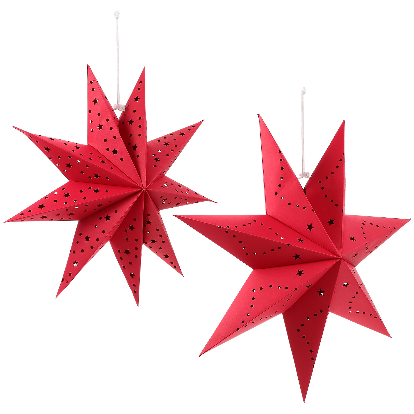 

2Pcs Hanging Pendant Christmas Hollow stars paper decoration star paper wedding decor party supplies stars For Xmas Party decor