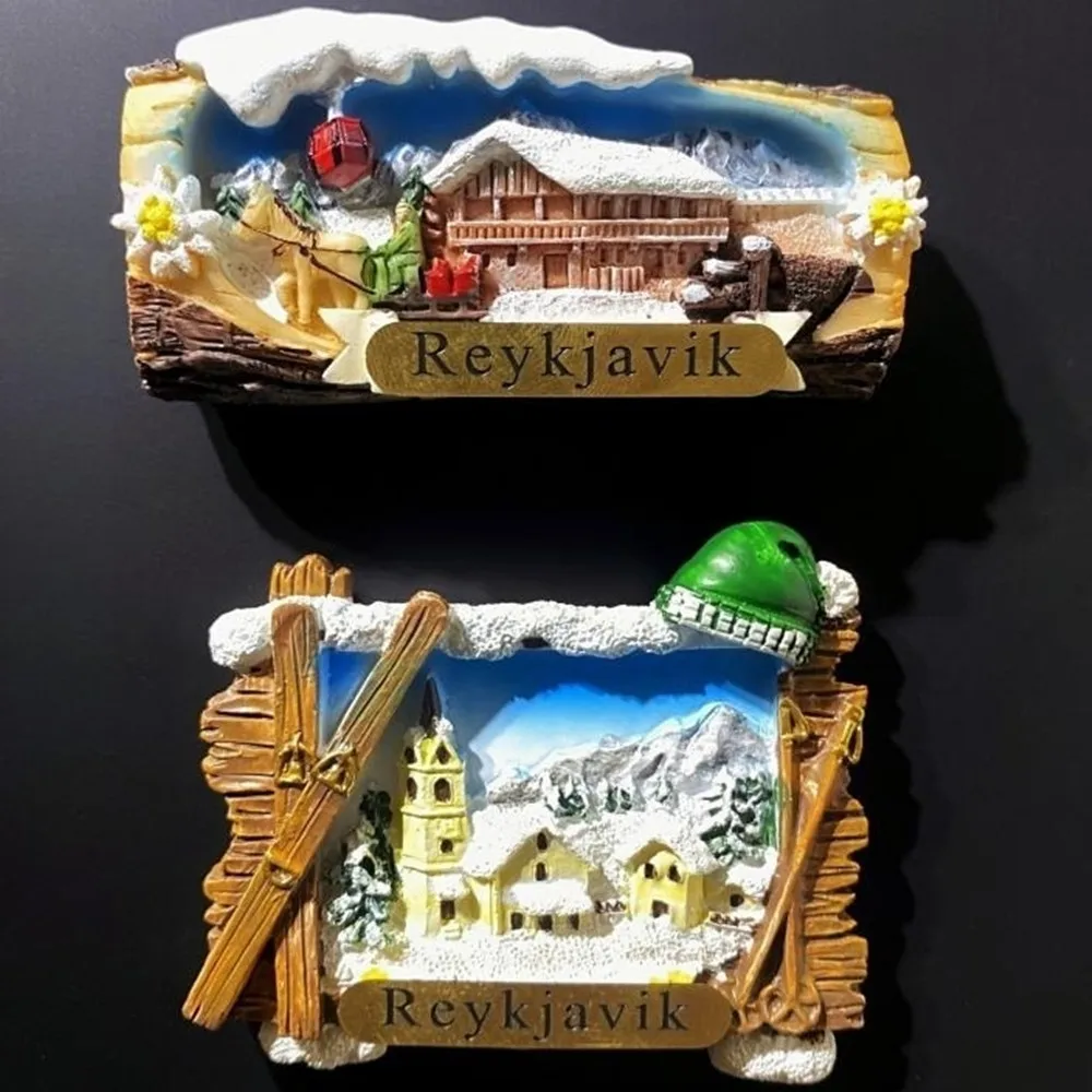 Magnetic Fridge Stickers Europe Iceland 3D Fridge Magnets Tourism Souvenir Refrigerator Collection Handicraft Decoration