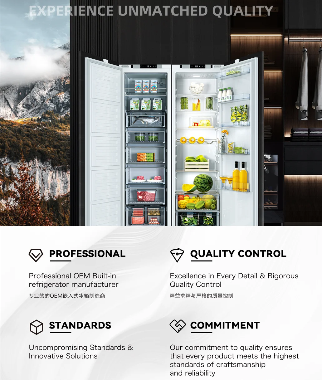 Artaus Built-in Refrigerator For Home Integrated Fridge Freezer 196L Home Appliance Under Counter - Image 4