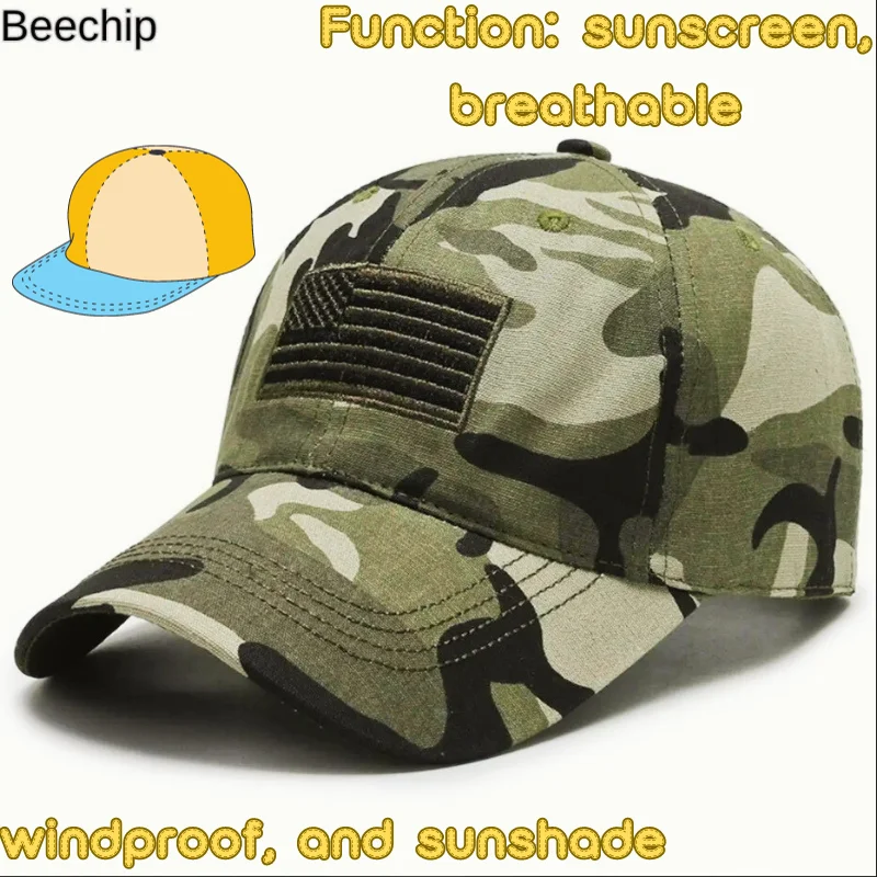 Camouflage Hat Men's Outdoor Sun Protection Sunshad Youth Camo Duck Tongue Spring and Autumn Middle Age Baseball Hat