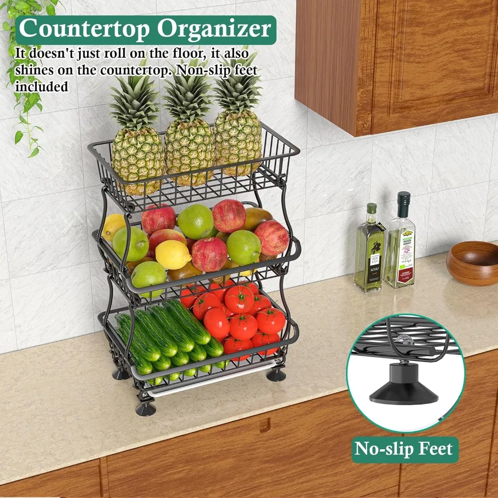 Pantry Floor Organizer and Storage Cart with Wheels 6