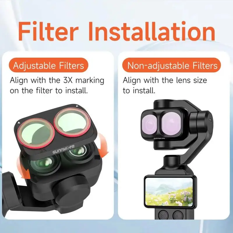 DJI 오즈모 포켓 4P 클립온 렌즈 필터 UV CPL ND8-64 1/4 블랙 미스트 필터 DJI 오즈모 포켓 4P 카메라 액세서리용