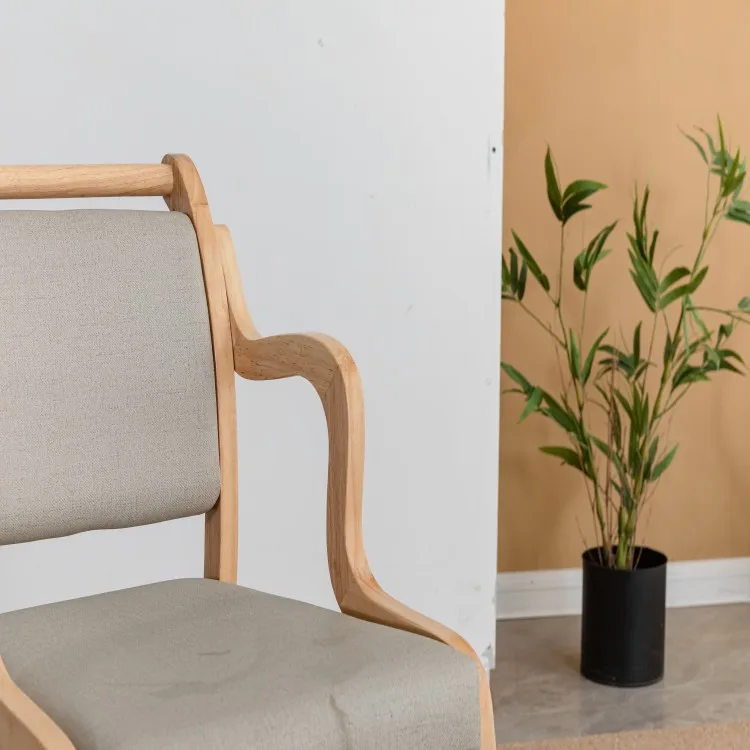 Hotel Cafe Restaurant Arm Chair Wooden Frame Velvet Leather Fabric Upholstered Coffee Dining Arm Chair