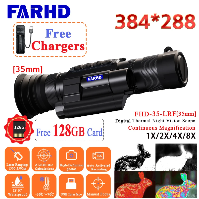 

Night Vision Thermal Imaging Monocular With 8X Digital Zoom For Hunting Digital Infrared Instrument