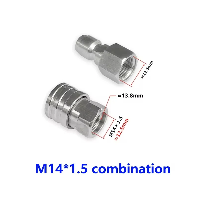 4 Pezzi Raccordi Rapidi Per Idropulitrice - Acciaio Inossidabile NPT 1/4" Maschio/Femmina