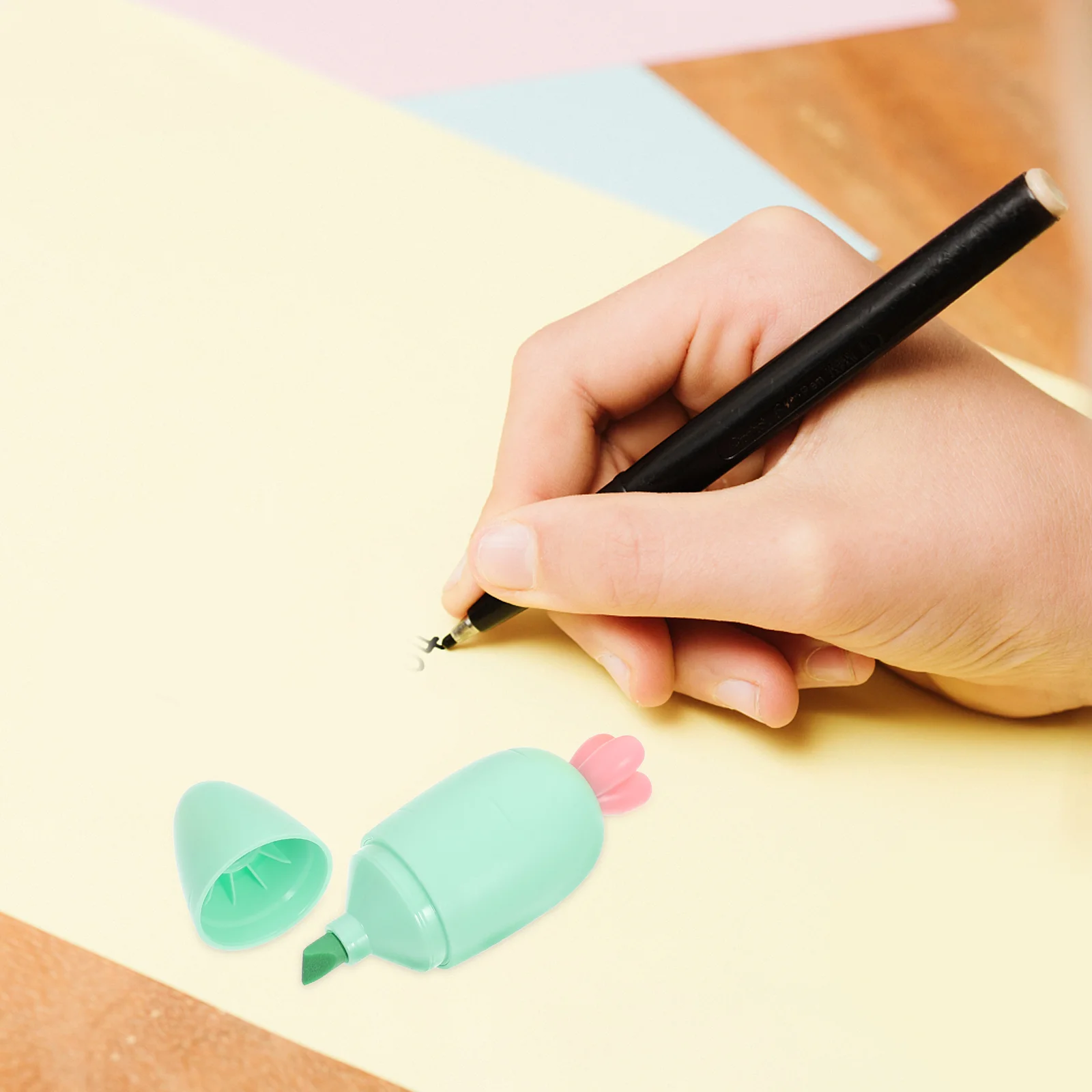 Highlighter Carrot Design Fluorescent Pens Stationery Cute Office Supplies Watercolor Markers Permanent Note 6 Pcs highlighter pen marker pen highlighter marker art marker
