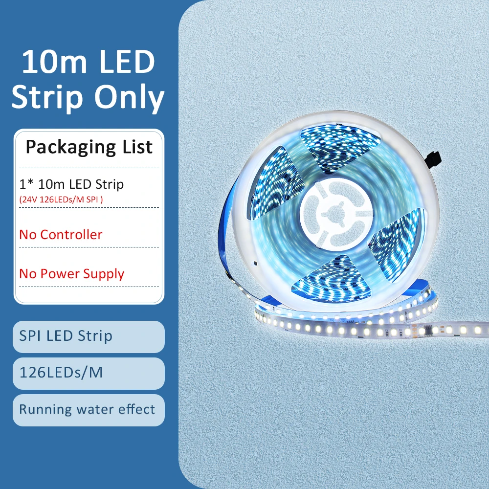 ตัวเลือกสินค้า LED ริบบิ้น 24V ยาว 10-20 เมตร ควบคุมผ่านแอป แสงน้ำไหล เทคนิคตกแต่งไฟ