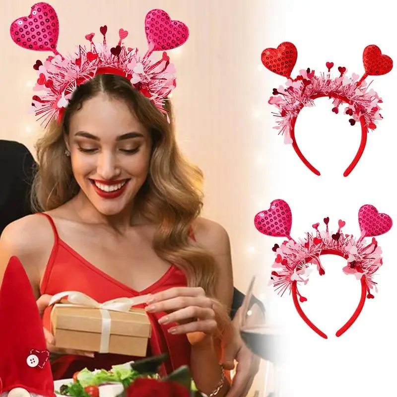 Heart Headpiece Heart Hair Accessories Valentines Day Headband Hair Hoop Photo Props Valentines Headband For Lovers Wives