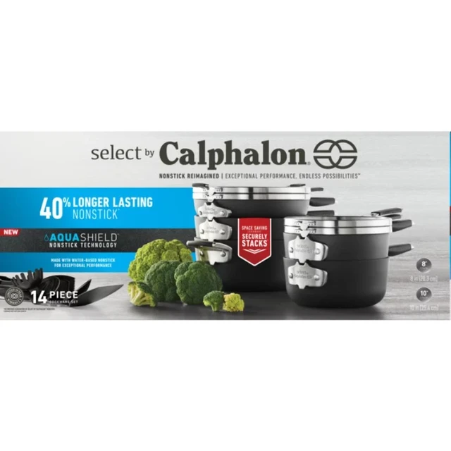 Calphalon 10-Piece Select Stainless Steel Space Saving Set