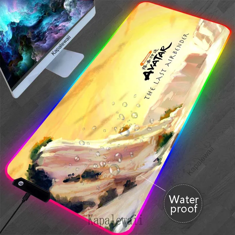 

LED Colorful Avatar the Last Airbender Mousepad Waterproof Gamer Mouse Pad RGB Game Locking Edge Mouse Mat Gaming Keyboards Pads