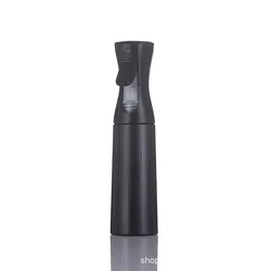 Continuous Spray Refillable Bottle for Salon, Home, and Garden Use - Fine Mist Atomizer (Black)