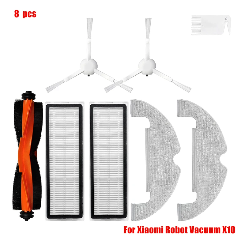 Enhanced Robot Vacuum Cleaner Replacement Parts Kit - Includes Main Brush, Side Brush, HEPA Filter, Mop Cloth, Dust Bag, and More Accessories