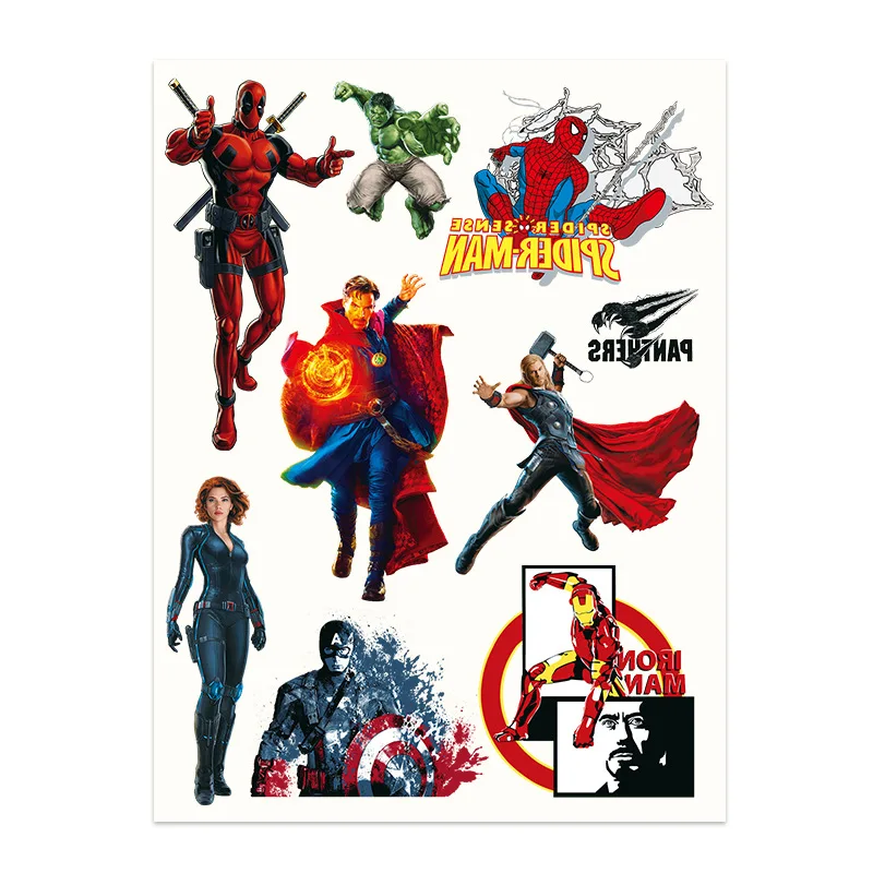 Avengers Iron Man Tattoo Stickers Temporary Tattoos For Kids Birthday Party Cute spider man Tattoos Stickers Decoration 4Pcs/set