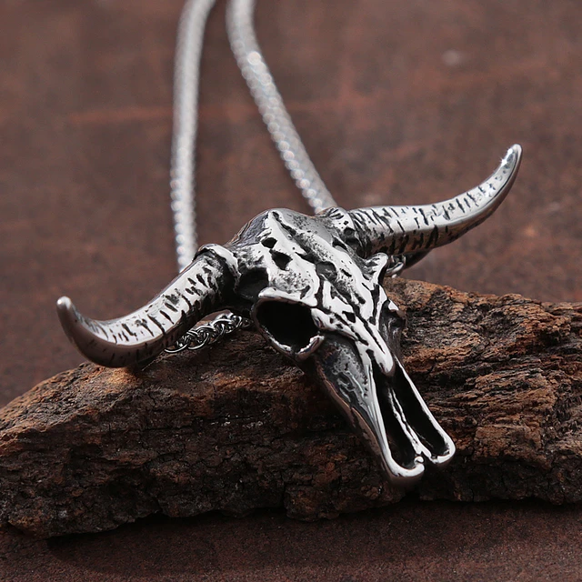 Stainless Steel Necklace Pendant | Bull Skull Necklace Women - Punk Pendant  Stainless - Aliexpress