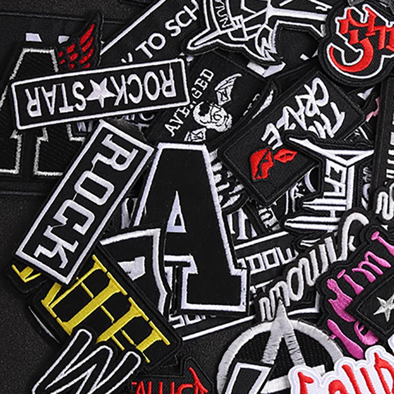 Iron On Patches Band Clothe Embroidery Applique Sewing Supplies Decorative Handmade Badges ROCK MUSIC