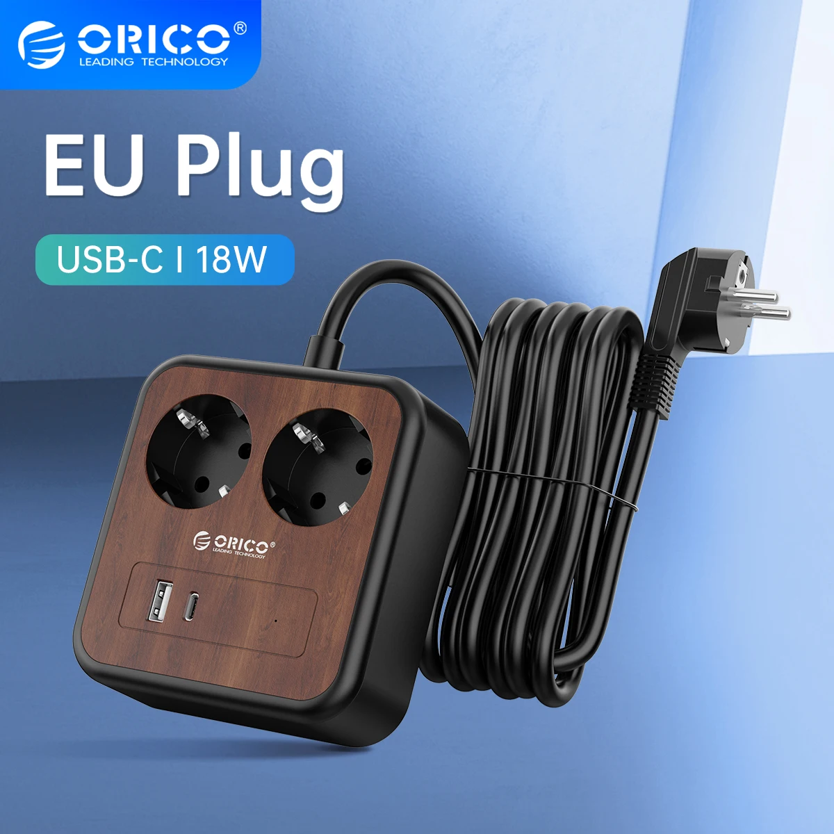 ORICO 18W Desktop Charge Power Strip 3m Extension Cable Electrica Socket Charging Station For Phone Laptop
