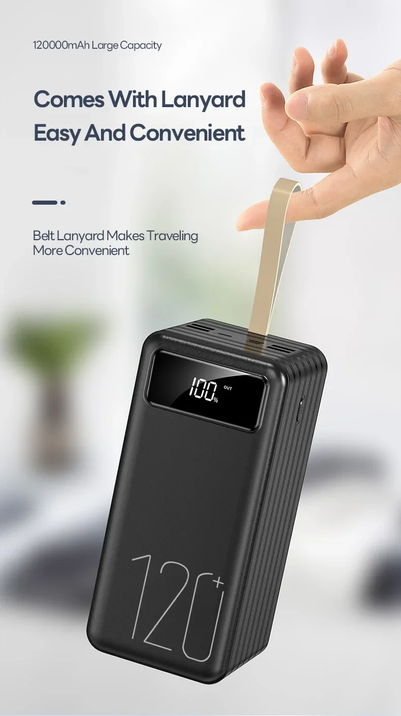 New 120000mAh Ultra Large Capacity 120W Fast Charger Portable Outdoor Power Bank for IPhone Xiaomi Huawei External Battery Pack 9 S603022f54b0042048ce9eec4a0a9eb1aO