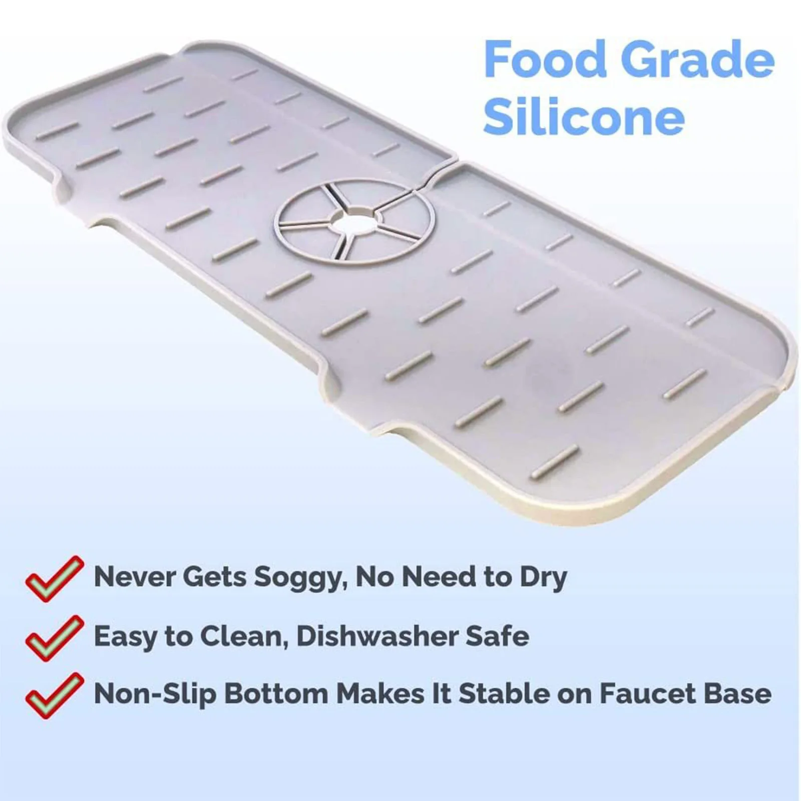 Kitchen Faucet Absorbent Mat Sink Splash Guard Silicone Faucet Splash Catcher Countertop Protector For Bathroom Kitchen Gadgets