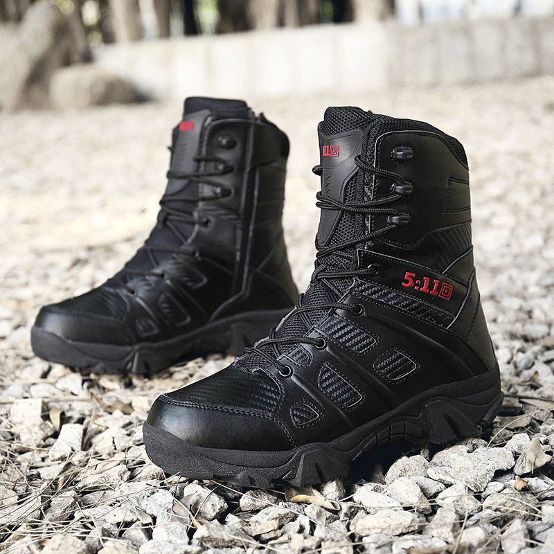 Mens Boots Fashion Desert Tan Work Water Proof Climb Side Zipper Design Ankle Platform Plus Size39-47 outdoor boots,men leather boots
