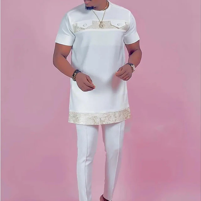 Remi 2 Pieces Short Sleeve Suit Patchwork Pocket Shirt Pants Outfit - Image 2
