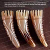 Handmade Natural Yak Horn Massage Comb Scalp Scraping Meridian Massage Anti-Static Hair Comb for Neck Head Body SAP Relaxation 3
