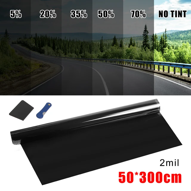 50*300CM 2mil Car Window Film 5%/20%/35%/50%/70% VLT Black Window Tinting Glass Shading Sticker Auto Home Summer UV Protector 2